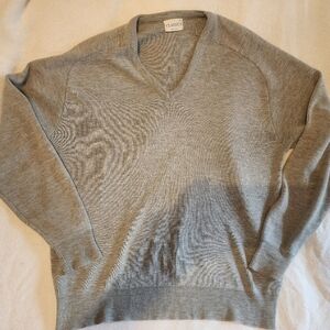 Vintage Classics Gray V-Neck Sweater Made in USA Size XL